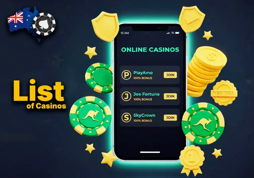List of online casinos for Australian players in 2025